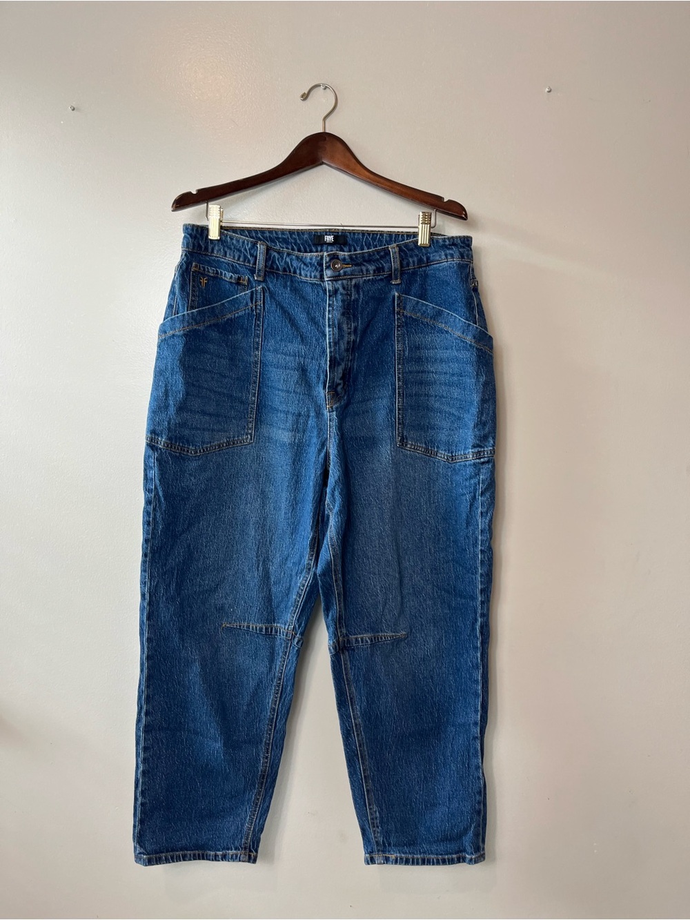 Frye Barrel Jeans Size 12 Medium Wash Denim